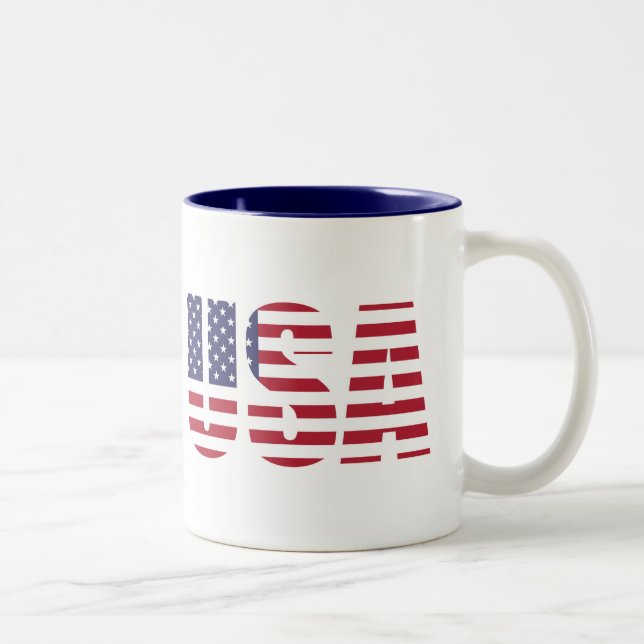 USA US FLAGGE ZWEIFARBIGE TASSE (Rechts)