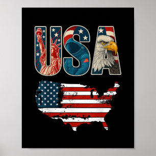 USA US Patriotisch 4. Juli Amerika-Flagge Freiheit Poster