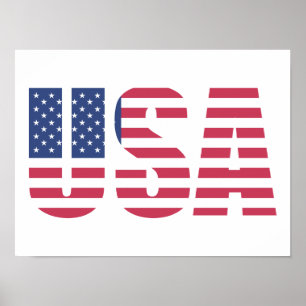 USA USA Entwurf von Flaggenbriefen Poster