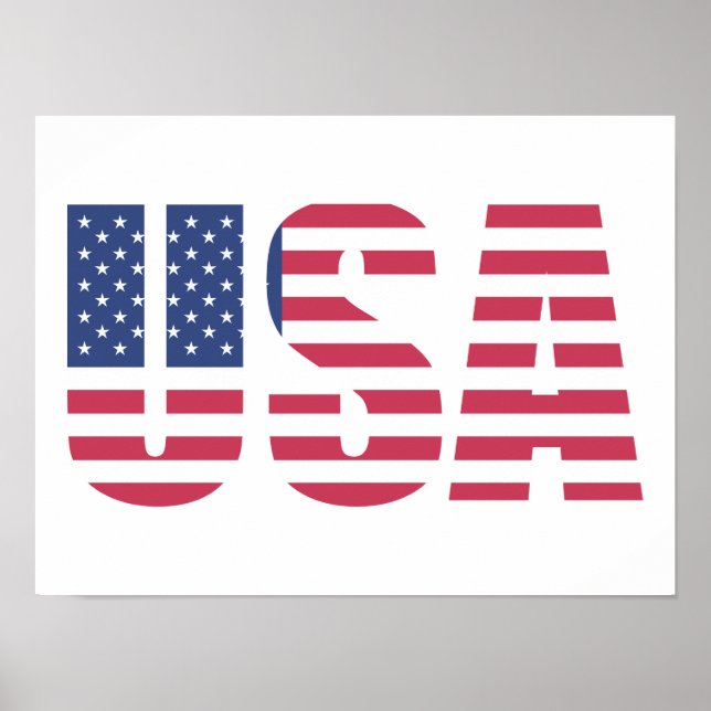 USA USA Entwurf von Flaggenbriefen Poster (Vorne)