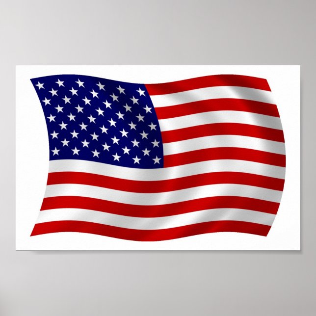 USA (USA) Flag Poster Print (Vorne)