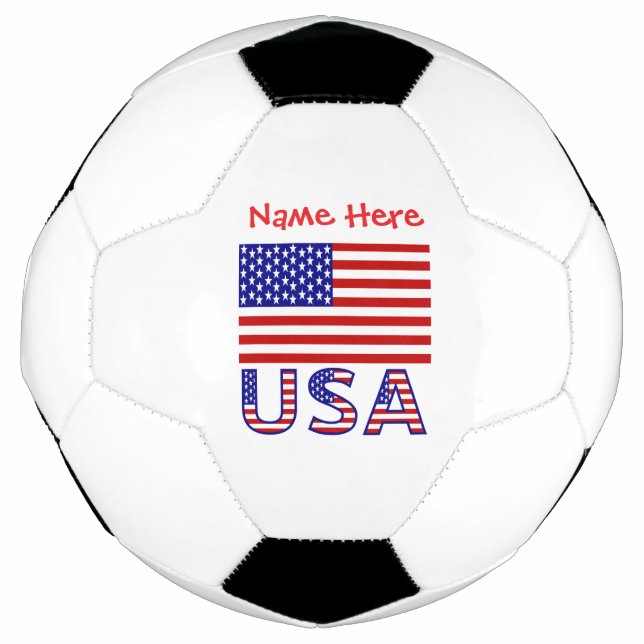 USA USA Flag Rot Personalisiert Fußball (Vorderseite)