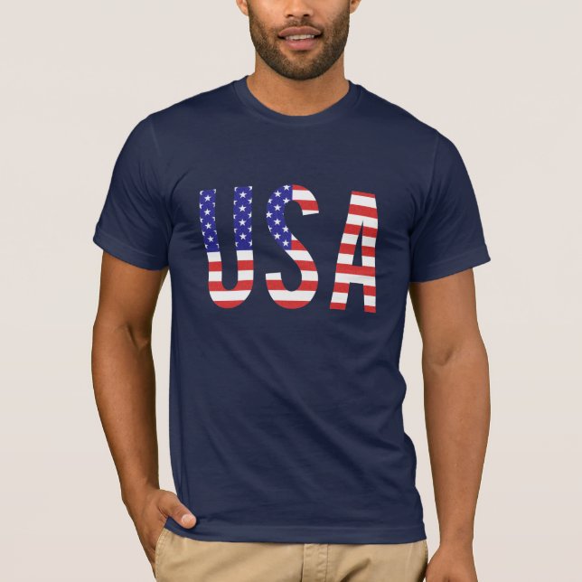 USA - USA-Flaggen-Buchstaben T-Shirt (Vorderseite)