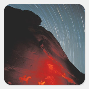 USA, Utah, Arches National Park, Petroglyphen Quadratischer Aufkleber