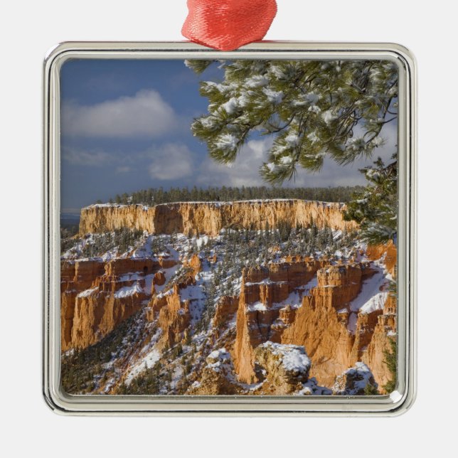 USA, Utah, Bryce Canyon National Park.Sonnenschein Silbernes Ornament (Vorne)