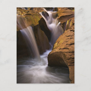 USA, Utah, Escalante Wilderness. Wasserfall in 2 Postkarte
