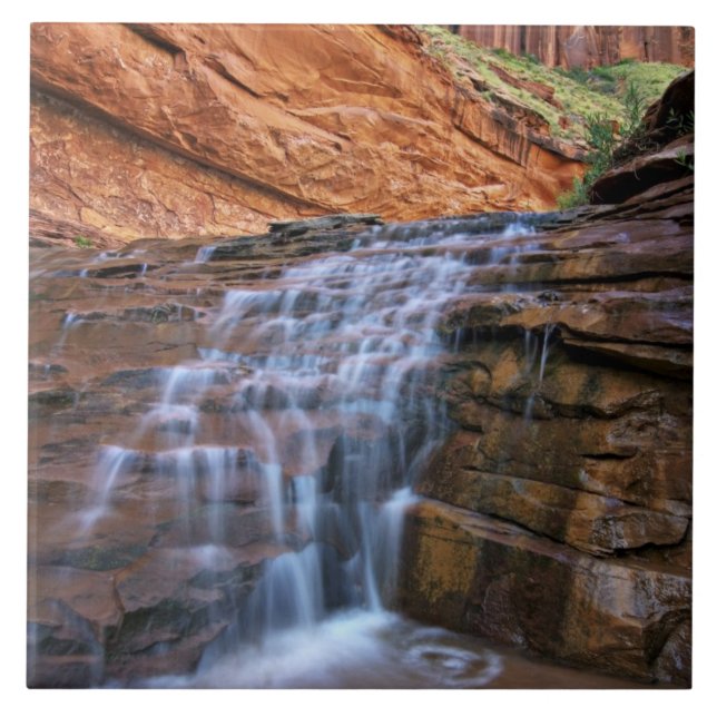 USA, Utah, Escalante Wilderness.  Wasserfall in Fliese (Vorderseite)