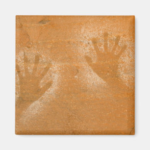 USA, Utah, Handabdrücke als Petroglyphe auf Sandst Magnet