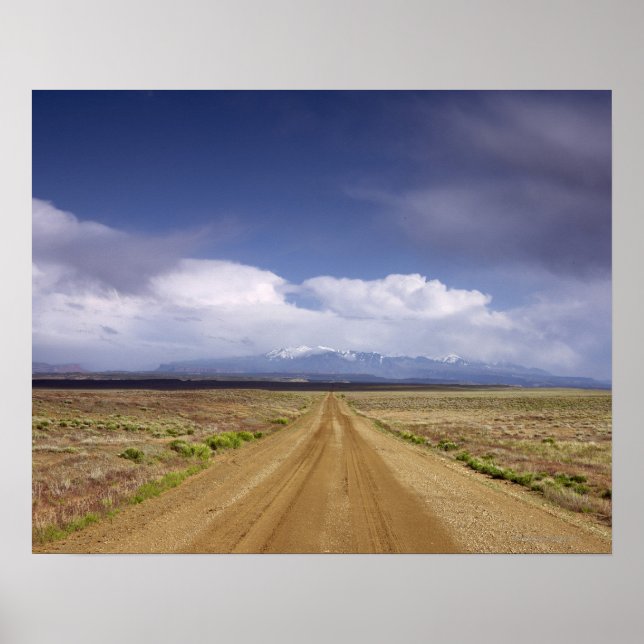 USA, Utah, Landschaft der direkten Straßenkreuzung Poster (Vorne)