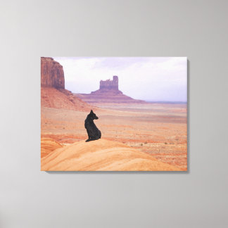 USA, Utah, Monument Valley, Hund sitzend auf Felse Leinwanddruck
