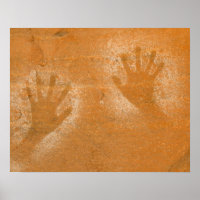 USA, Utah, Pictograph Handprints auf Sandstein,