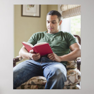 USA, Utah, Young Man liest Buch Poster