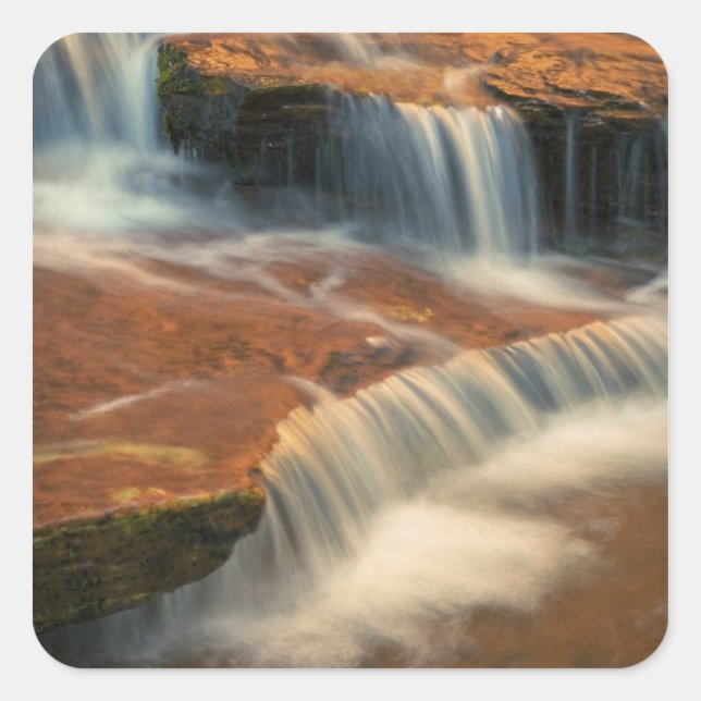 USA, Utah, Zion National Park. Landschaftlich ab 2 Quadratischer Aufkleber (Vorderseite)