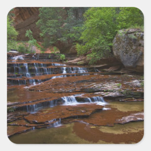USA, Utah, Zion-Nationalpark. Landschaftlich von 4 Quadratischer Aufkleber