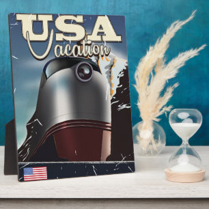 USA Vacation Train Vintag Locomotive train Poster Fotoplatte