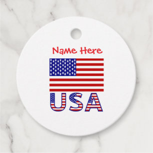 USA Vereinigte Staaten Amerika Flagge Personalisie Geschenkanhänger