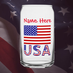 USA Vereinigte Staaten Amerika Flagge Rot Personal Dosenglas