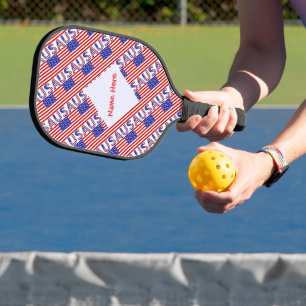 USA Vereinigte Staaten Amerika Flagge Rot Personal Pickleball Schläger
