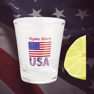USA Vereinigte Staaten Amerika Flagge Rot Personal Schnapsglas