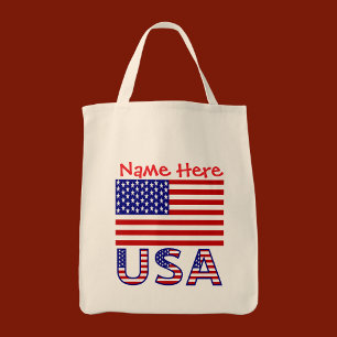 USA Vereinigte Staaten Amerika Rot Personalisiert Tragetasche