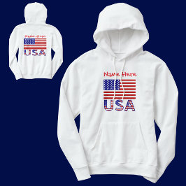 USA Vereinigte Staaten Amerika Rote Personalisiert Hoodie
