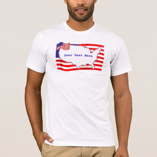 USA - Vereinigte Staaten und Flagge T-Shirt (Vorderseite)