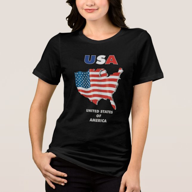 USA - Vereinigter Staat Amerika Tri-Blend Shirt (Vorderseite)