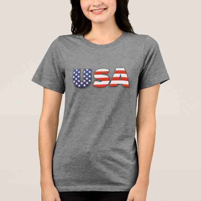 USA - Vereinigter Staat Amerika Tri-Blend Shirt (Vorderseite)