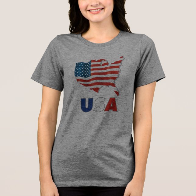 USA - Vereinigter Staat Amerika Tri-Blend Shirt (Vorderseite)
