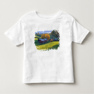 USA, Vermont, Jenne Bauernhof. Rollende grüne Kleinkind T-shirt