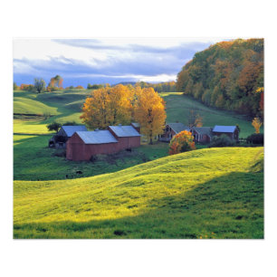 USA, Vermont, Jenne Farm. Grüne Hügel Fotodruck