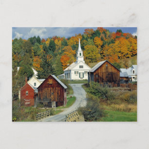 USA, Vermont, Waits River. Herbstblätterung Postkarte