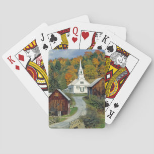 USA, Vermont, Waits River. Herbstlaub fügt hinzu Spielkarten