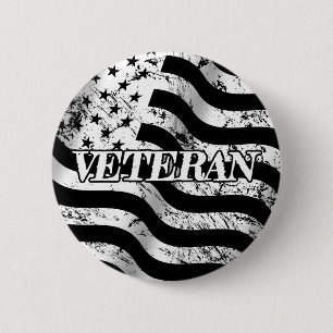 USA Veteran - weiß Vintag Button