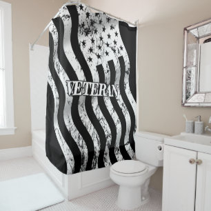 USA Veteran - weiß vintage 001 Duschvorhang