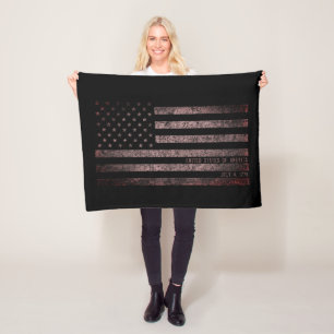 USA Vintag Black Pink Grunge American Flag Fleecedecke