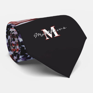 USA Vintag-Flag Patriotic July4th Custom Monogram Krawatte