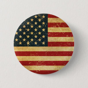 USA Vintag Grunge Flag Button
