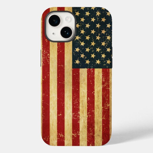 USA Vintag Grunge Flag Case-Mate iPhone Hülle (Rückseite)