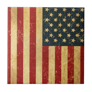 USA Vintag Grunge Flag Keramik Tile Fliese