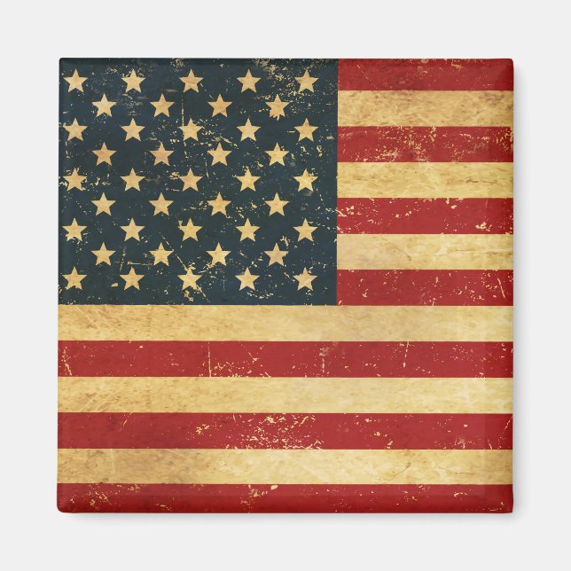 USA Vintag Grunge Flag Magnet (Vorne)