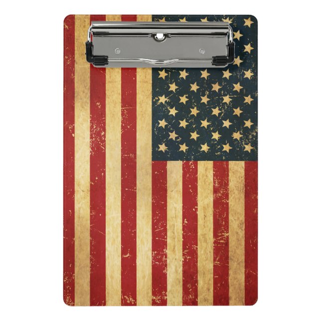 USA Vintag Grunge Flag Mini Klemmbrett (Vorderseite)