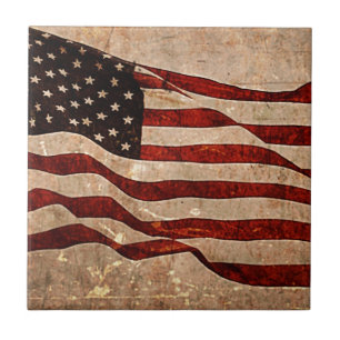 USA - Vintage amerikanische Flagge Fliese
