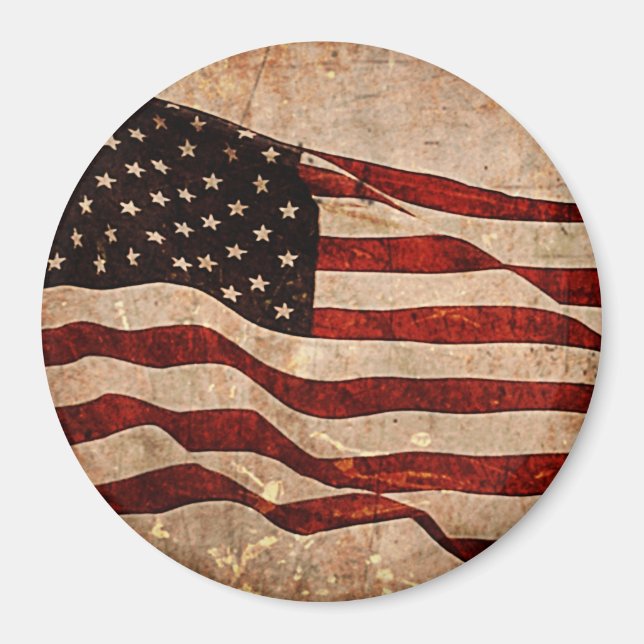 USA - Vintage amerikanische Flagge Magnet (Vorne)