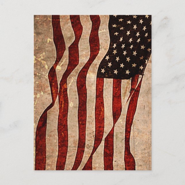 USA - Vintage amerikanische Flagge Postkarte (Vorderseite)