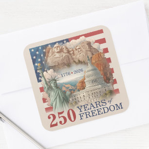 USA Vintage Amerikas Semiquincentennial 250 Jahre Quadratischer Aufkleber