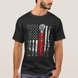 USA-Vintage-Flag American Lacrosse 4. Juli T-Shirt