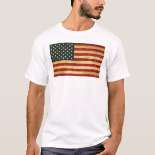USA Vintage Grunge Flag Herren Weiß T-Shirt