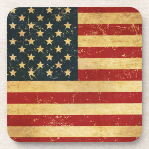 USA Vintage Grunge Flag Untersetzer