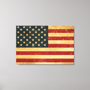 USA Vintage Grunge-Flagge Leinwanddruck